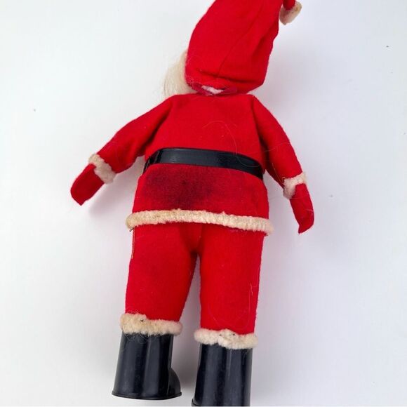 Vintage Mid Century  1950s Santa Claus Rubber Face Felt Suit  9” - Picture 8 of 9